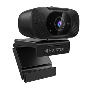 Imagem de Webcam 4K com microfone, webcam 1080p 60fps para PC, lente grande angular de 8 MP UHD 92°, correção automática de luz, câmera USB com capa de privacidade, câmera externa de computador para reuniões de