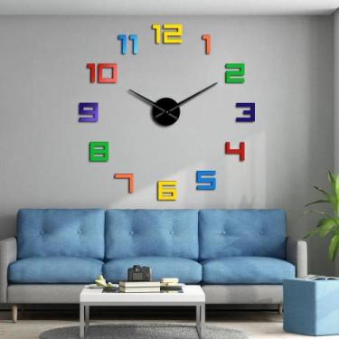 Imagem de Relógio Parede Grande 3D Luxo Adesivo Decoração Escritório - Sweet Hom