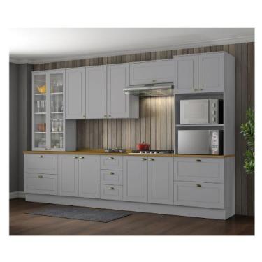Imagem de Cozinha Modulada Completa 343cm com Cristaleira e Torre Quente 12 Port