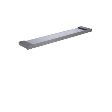 Imagem de Conjunto de acessórios para banheiro cinza – Toalheiro de aço inoxidável SUS304, suporte para papel higiênico, prateleira de canto, 5 peças, prateleira de vidro