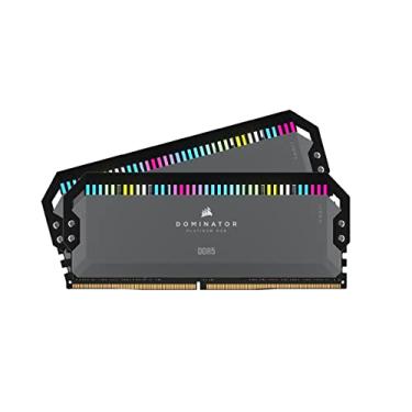 Imagem de CORSAIR Dominator Platinum RGB DDR5 RAM 64GB (2x32GB) 6000MHz CL30 AMD Expo iCUE memória de computador compatível - cinza (CMT64GX5M2B6000Z30)
