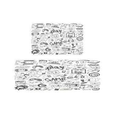 Imagem de VBTGVE Tapetes de cozinha de videogame, 2 peças de tapetes de cozinha, tapetes acolchoados antifadiga para chão, tapete de mesa antiderrapante, conjunto de tapetes de cozinha à prova d'água para