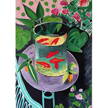 Imagem de BOHU ARTS Gold Fish por Henri Matisse Pintura emoldurada em tela Henri Matisse arte de parede decoração de parede para escritório em casa, quarto, Reeady para pendurar