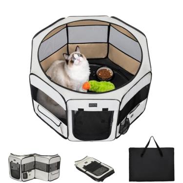Imagem de Petsfit Cercadinho para Cães, Cercadinho Pop-Up de 29,5" Resistente para Animais Pequenos, Canil para Cães, Canil Dobrável Portátil para Filhotes E Gatos, Interno E Externo com Estojo de Transporte, P