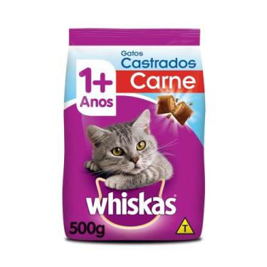 Imagem de Ração Whiskas Carne 1+ Anos para Gatos Castrados