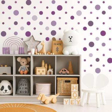 Imagem de 200 Adesivos Decorativos De Parede 2, 3, 4 E 5cm Bolinhas - Papel e Pa