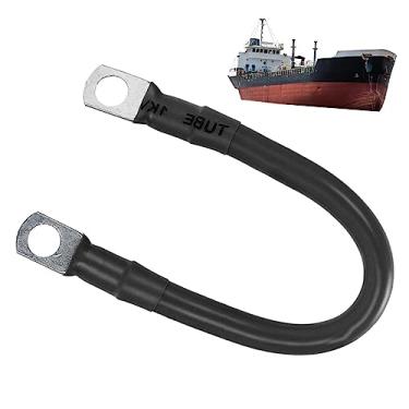 Imagem de Fio de bateria de calibre 2, cabo de bateria de 2 AWG, cabos de bateria com terminais - conector positivo/de energia para trailer, motocicleta, barcos, carro, marinho, preto/vermelho Bairong