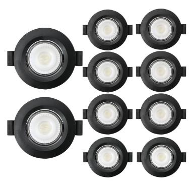 Imagem de Kit 10 Spot de Led Embutir Slim PAR20 Redondo 8W Preto Bivolt 6500K Frio
