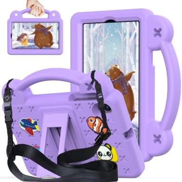 Imagem de YRH Capa para tablet Onn de 7 polegadas (2024) Geração 4 Modelo: 100135924, com alça de suporte, capa de EVA infantil para Walmart Onn, capa para tablet Walmart Onn, 17,8 cm, roxa