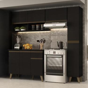 Imagem de Armário de Cozinha Completa Atlanta Slim Preto Touch