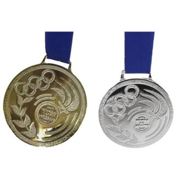 Imagem de Kit C/25 Medalhas de Ouro + 25 Medalhas de Prata767Espelhada - Crespar