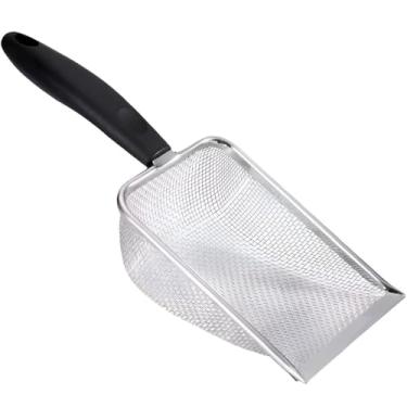 Imagem de Pazinha Coletora Higiênica De Areia De Gato Peneira Aço Inox Bacon Born Pet