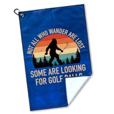 Imagem de rofiowa Not All Who Wander are Lost Toalha de golfe impressa em poliéster para saco de golfe, presentes de golfe engraçados e acessórios para homens, mulheres, fãs de golfe, pai, avô, presentes de