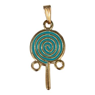 Imagem de Pingente Pirulito Erê Umbanda 3,5 cm em Metal Dourado