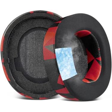 Imagem de SOULWIT Almofadas Auriculares para Steelseries Arctis Nova Pro Fones de Ouvido Sem Fio, Com Espuma de Isolamento de Ruído de Alta Densidade, Espessura Adicional - Gel Refrescante Tempestade Vermelha