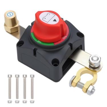 Imagem de Weasch Interruptor de desconexão de bateria superior, 250A 12-48V On/Off, interruptor de desconexão de bateria resistente para carros, veículos, trailers e barcos
