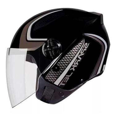 Imagem de Capacete EBF Spark Jet Speed Aberto Preto/Prata 60 com Forro Removível