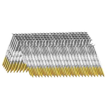 Imagem de SITLDY Pregos de moldura de 21 graus, 1000 unidades, haste de anel de 6 cm x 2,87 cm, cabeça redonda completa galvanizada a quente, para pregador elétrico pneumático de 20 a 22 graus