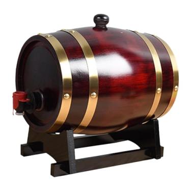 Imagem de SiaBiced Barril de Carvalho para Envelhecimento com Suporte. Distribuidor de Cerveja No Barril para Bebidas Destiladas, 3L