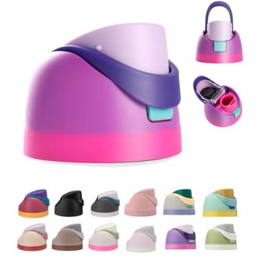 Imagem de Tampa de substituição para garrafa de água Owala FreeSip, peças de reposição compatíveis com Owala Freesip 473 ml 680 g 947 g 1,134 g, tampa de canudo à prova de vazamento com alça de transporte (rosa