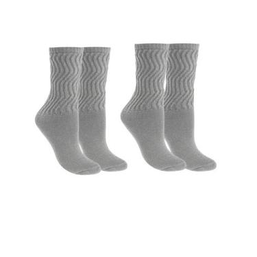 Imagem de Kit 2 Pares Meia Feminina Selene Aeróbica Cano Longo 4910, 34-39, Cinz