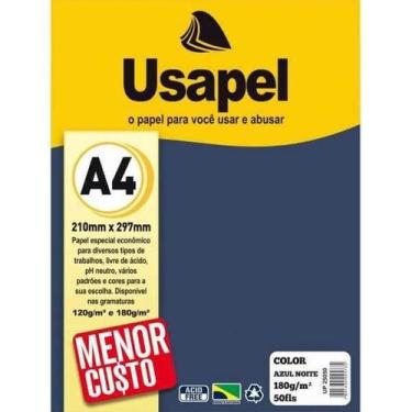 Imagem de Papel Filicolor A4 180g Azul Noite C/ 50 Folhas UP 25050 - Usapel