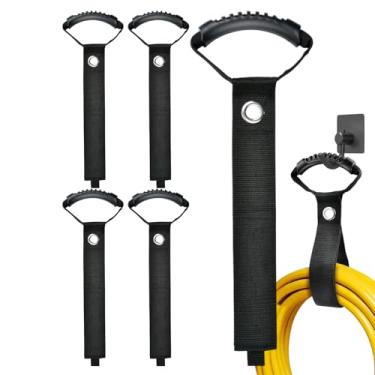 Imagem de Cintas De Armazenamento - Organizador De s Cordas E Fios Com Alça | Amarradores Fortes De Com Gancho Em Loop Para Suspensão Organização De Mangueira Para Garagem Piscina Jardim