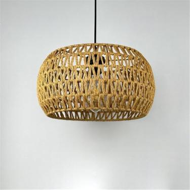 Imagem de Industrial Estilo Retro Corda De Cânhamo Pendente Lâmpada Personalidade Criativo Internet Bar Café Restaurante Quarto Roupa Loja Balcão Bar Candelabro (E D32CM)