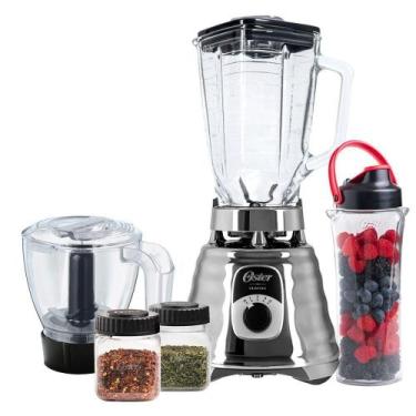 Imagem de Kit Oster New Osterizer Liquidificador E Acessórios Prata 220V, Prata,