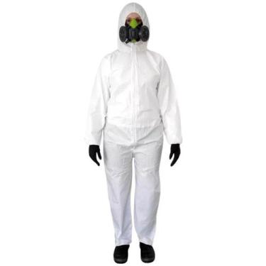 Imagem de Macacão de Segurança Covertech Branco Volk Proteção EPI CA 39183, EEEG