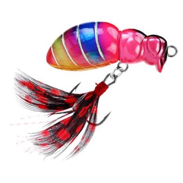 Imagem de UGPLM Isca de pesca Swimbait Lifelike Swimming Jig Supplies Iscas rígidas para, perca, peixe-gato, salmão, Cabeça Rosa