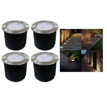 Imagem de 4 Embutido Solo 5w Balizador Led Blindado Ip67 Inox Spot Chão Piso - M