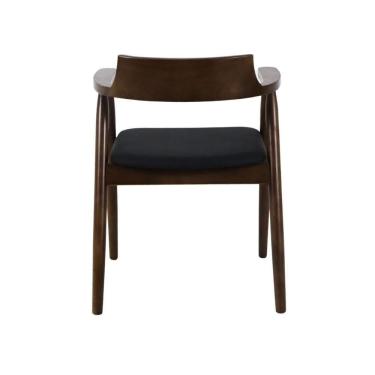 Imagem de Cadeira De Jantar Restaurante Eventos Crosshatch Hiroshima Madeira Com Assento Estofado Conforto E Design Moderno Preto