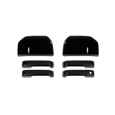 Imagem de RAZPOY Kit de capa de espelho retrovisor preto e maçaneta de porta compatível com acessórios Ford F150 2015-2020