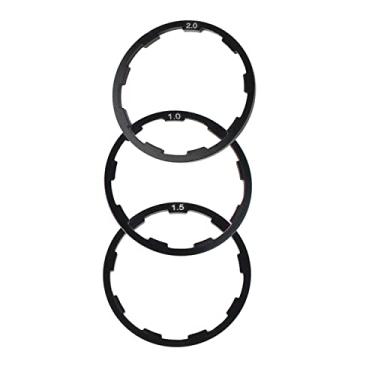 Imagem de KIMISS 3 PCs Bicicleta Spacer Spacer de Arruela Inferior da Arruela para o Eixo de para Bicicletas de Montanha e Estrada, 1mm+1,5 Mm+2mm de Lavadora de Liga de Alumínio de Alumínio