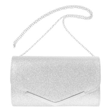 Imagem de Baluue Bolsa de Mão Feminina Envelope Clutch Com Corrente Removível, Bolsa de Mão Brilhante Com Patente para Festa de Casamento Formal, Coquetel, Baile, Bolsa de Ombro Transversal