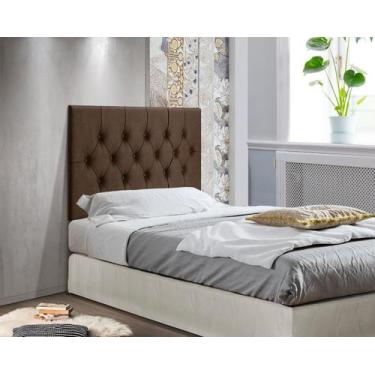 Imagem de Cabeceira Estofada Capitonê Suede Suspensa Solteiro 0,90 Cm Design Clá