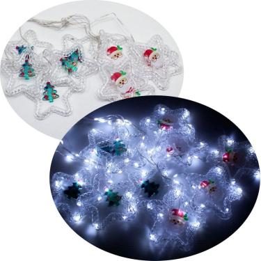 Imagem de Cascata Pisca LEDs Decoração Árvore Natal Noel Branco De 3M