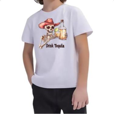 Imagem de Camiseta Infantil Caveira Drink Tequila - Alearts, 8