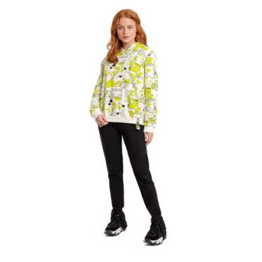 Imagem de Blusão Infantil Feminino Oversize em Molecotton Gloss, Bege, 6
