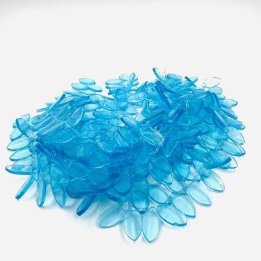 Imagem de Fio de Pedras Oval 20x14mm 40un Azul Claro Transparente 35cm - Macall
