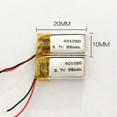 Imagem de Bateria 3.7v 55 Mah 4mm X10mm X20mm 2 Fios 401020 - bgb
