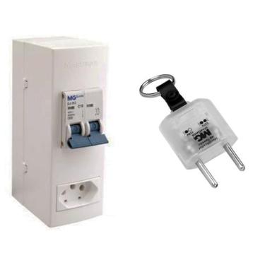 Imagem de Caixa Proteção Disjuntor Bipolar 10a + Identificador Tensão - MARGIRIU