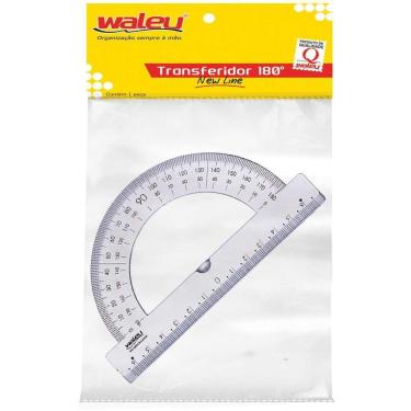 Imagem de Transferidor Poliestireno 180 Graus Cristal