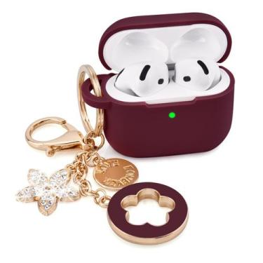Imagem de Capa VISOOM para Apple AirPods 4 de silicone anti-queda com chaveiro