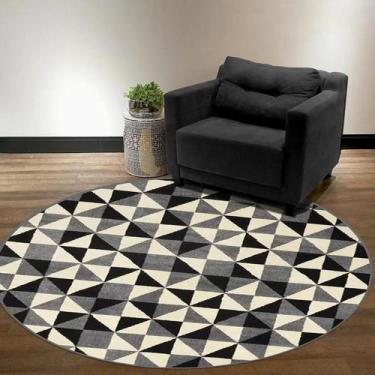 Imagem de Tapete Black Tiles 1,5M Redondo Geometrico Herat Ladrilho - Sao Carlos