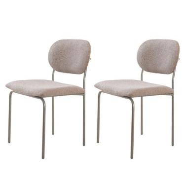Imagem de Conjunto Com 2 Cadeiras Metal Marchezine Moderna Mobilia Brisa Prata