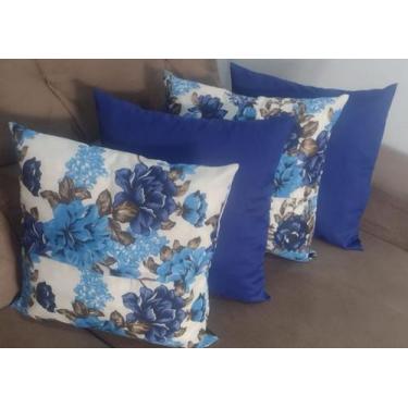 Imagem de Kit 4 Capas De Almofada  45x45 Com Zíper Decoração - Vesthouse, Azul