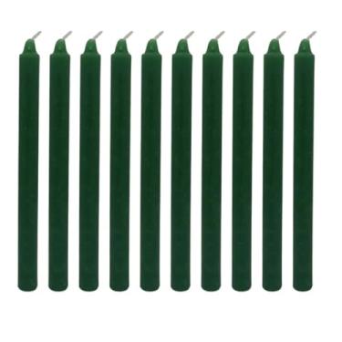 Imagem de Velas Palito 16cm, Kit com 36 Unidades, Brancas e Coloridas, Parafina Pura (Verde)