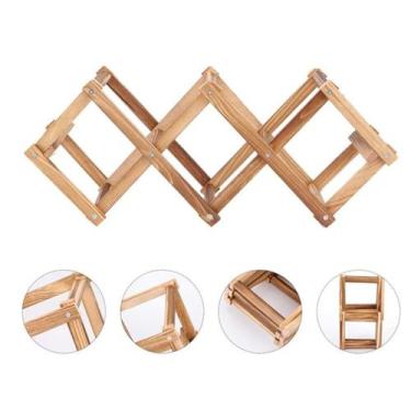 Imagem de Suporte de Bambu para 5 Garrafas de Vinho - Perfeito para Bar ou Cozin